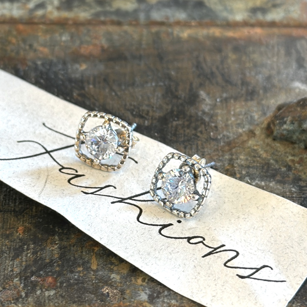 Grace & Heart Sterling Silver & Cubic Zirconia Post Studs